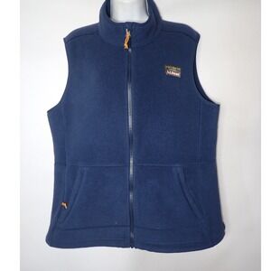 L.L. Bean Women Mountain Classic Fleece Vest XL Blue Zip Outdoor Gorpcore